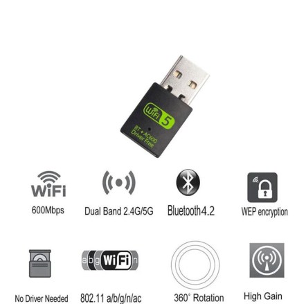 USB-ADAPTER-WIFI-5-600Mbps-BLUETOOTH-v4-2